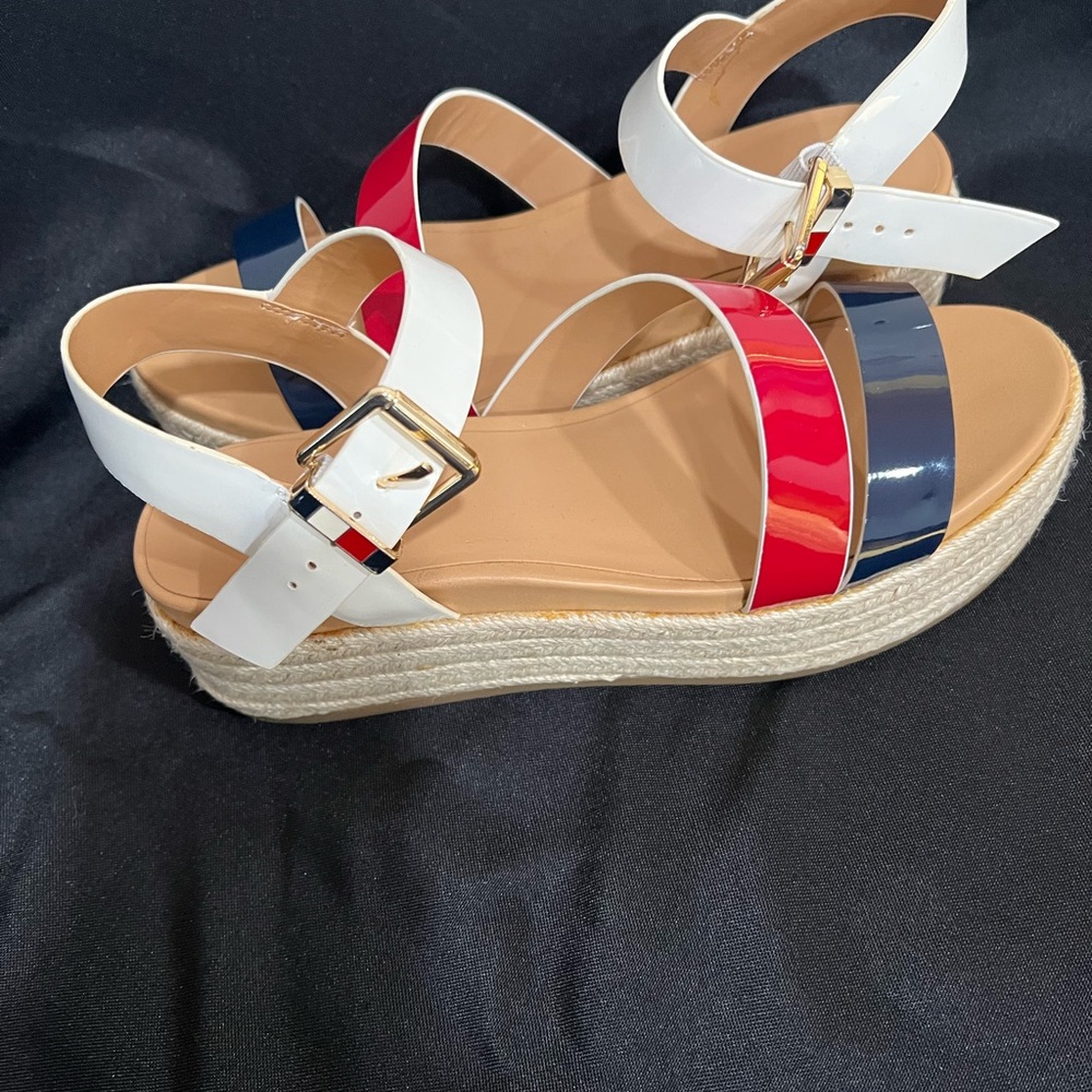 Tommy Hilfiger Red, Blue, and White Sandals - Picture 3 of 5
